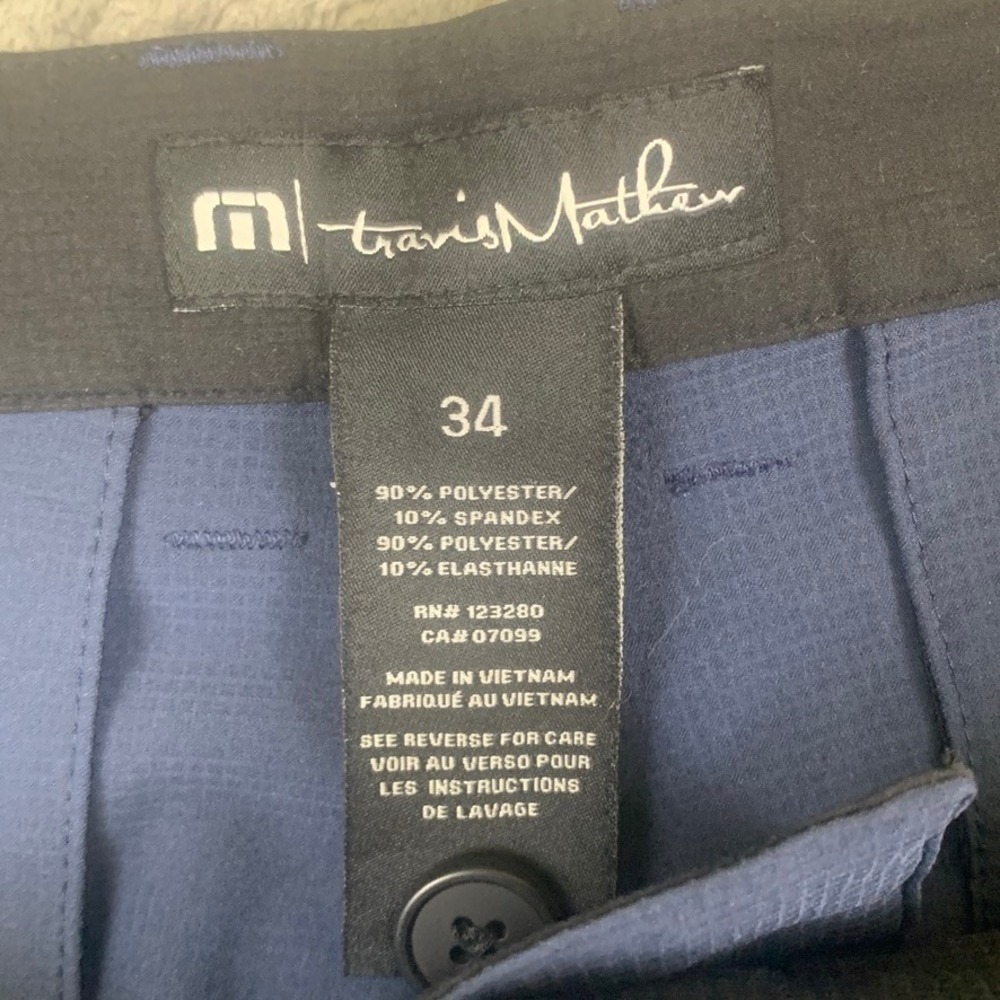 TravisMathew Beck Golf Shorts‎ Mens 34 Navy Blue Stretch Performance - Picture 2 of 8